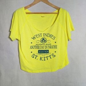U.S. Apparel West Indies St Kitts Vintage Yellow Graphic T-Shirt